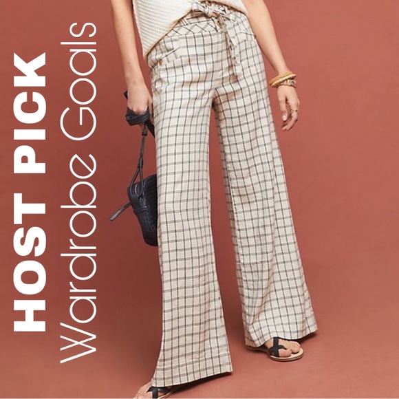 Anthropologie Pants - Anthropologie NWT Belted Pants Linen Spandex S 4/6